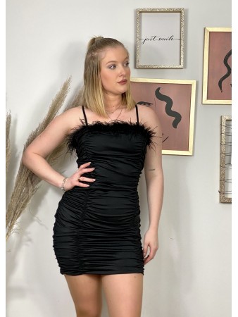 Vestido plumas